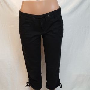 Women's Black Drawstring Capri Pants